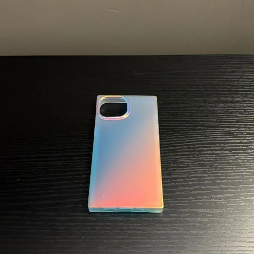 Flaunt Square Iridescent Satin iPhone Case, iPhone 15